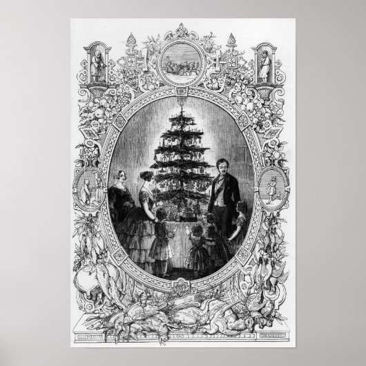 Kerstboom op het kasteel van Windsor, 1848 Poster (Voorkant)