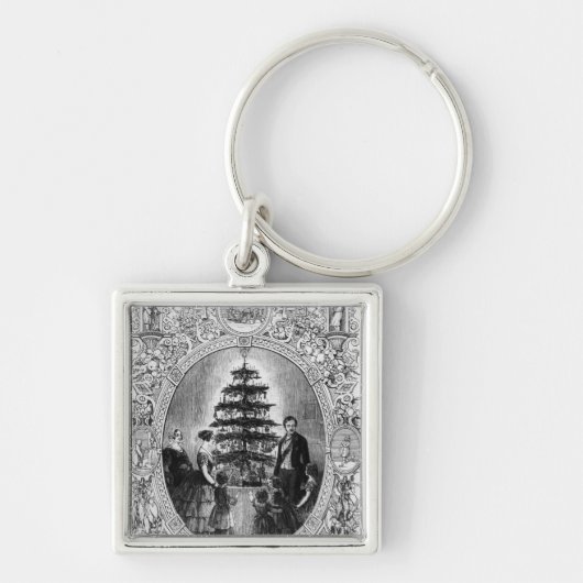 Kerstboom op het kasteel van Windsor, 1848 Sleutelhanger (Voorkant)