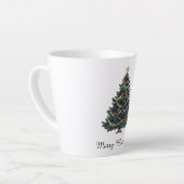 Kerstboom op het platteland latte mok (Linkerhoek)
