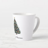 Kerstboom op het platteland latte mok (Rechterhoek)