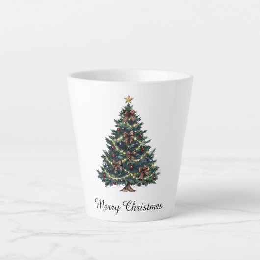 Kerstboom op het platteland latte mok (Voorkant)