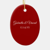 Kerstboom op het Verloving van de Rode winter Keramisch Ornament (Achterkant)