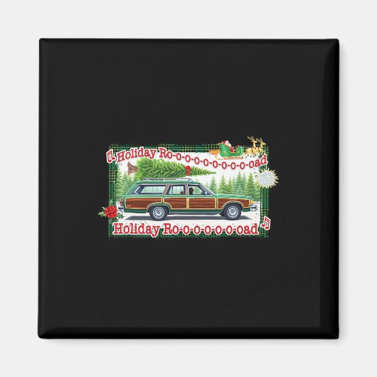 Kerstboom op Holiday Road Magneet (Voorkant)
