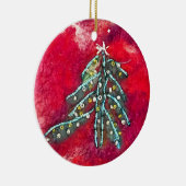 Kerstboom op keramische cirkel ornament (Rechts)