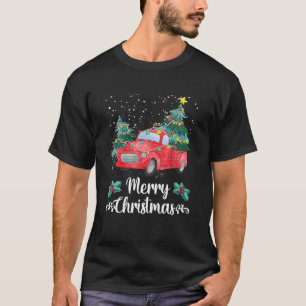  kerstboom op kerst met auto's t-shirt