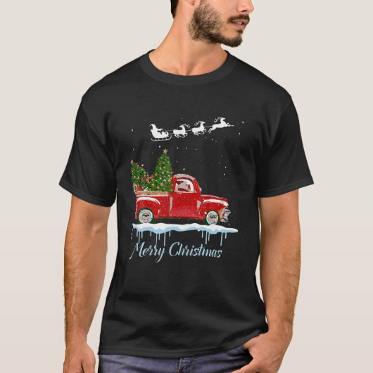  kerstboom op kerst met auto's t-shirt (Voorkant)