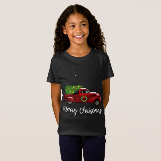  kerstboom op kerst met autovakantie t-shirt (Voorkant volledig)