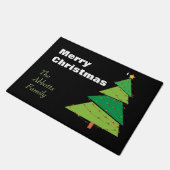 kerstboom op maat deurmat (Schuin)