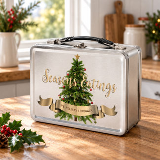 Kerstboom op maat gemaakte metalen lunchbox