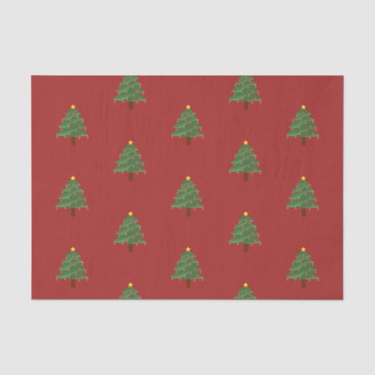 Kerstboom op papier met rood weefsel (Voorkant)