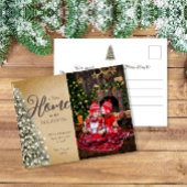 Kerstboom op perkament Nieuwe Home Foto verplaatse Briefkaart