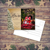 Kerstboom op perkament Nieuwe Home Foto verplaatse Briefkaart