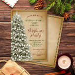 Kerstboom op Perkament  Party Kaart<br><div class="desc">Dit elegante ontwerp is voorzien van een snowy kerstboom met witte lichten op een achtergrond van faux kraft/parchment paper. Klik de aanpassingsknoop voor meer flexibiliteit in het wijzigen van de tekst en de grafiek! De variaties van dit ontwerp en de coördinerende producten zijn beschikbaar in onze winkel, zazzle.com/store/doodlelulu. Neem contact...</div>