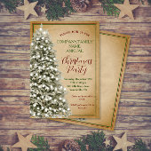 Kerstboom op Perkament  Party Kaart