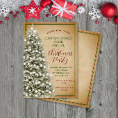 Kerstboom op Perkament  Party Kaart