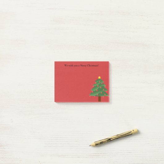 kerstboom op persoonlijke advertentie post-it® notes (Op bureau)