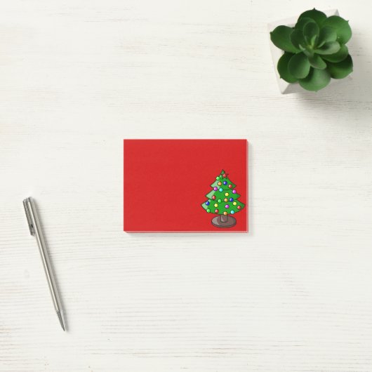 kerstboom op Red Post Post-it® Notes (Kantoor)