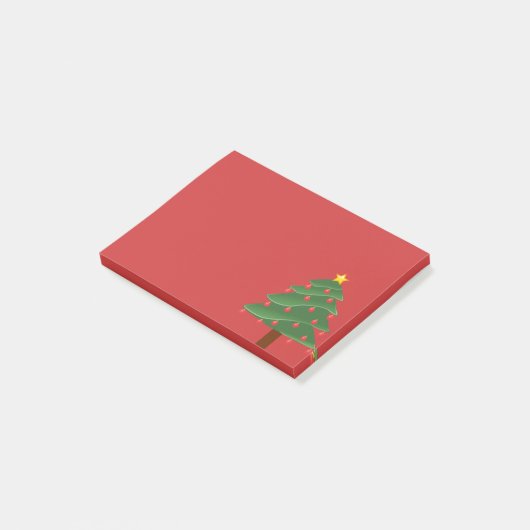 kerstboom op Red Post Post-it® Notes (Schuin)