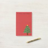 Kerstboom op rode gepersonaliseerde Post-it-notiti Post-it® Notes (Op bureau)