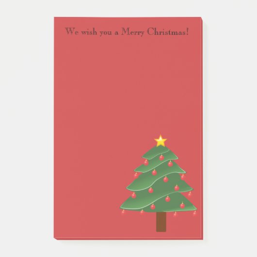 Kerstboom op rode gepersonaliseerde Post-it-notiti Post-it® Notes (Voorkant)
