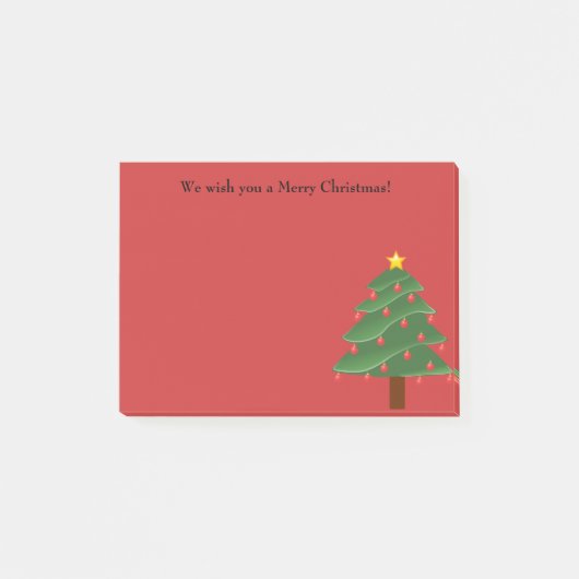 Kerstboom op rode gepersonaliseerde Post-it-notiti Post-it® Notes (Voorkant)
