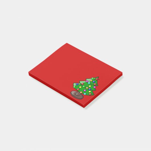 Kerstboom op rode Post-it Post-it® Notes (Schuin)