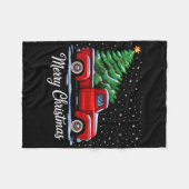 Kerstboom op rode vrachtwagen kerstkostuum fleece deken (Voorkant (Horizontaal))