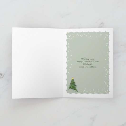 Kerstboom op rood groen en wit geplakt feestdagen kaart (Binnen)