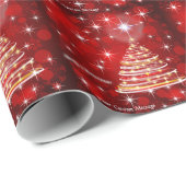 Kerstboom op rood, persoonlijk cadeaupapier (Rol Hoek)