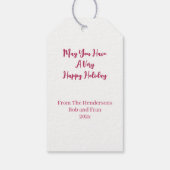 Kerstboom op Roze Cadeaulabel (Achterkant)