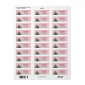 Kerstboom op roze retour adreslabel etiket (Full Sheet)