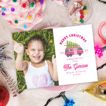 Kerstboom op Roze RV Foto