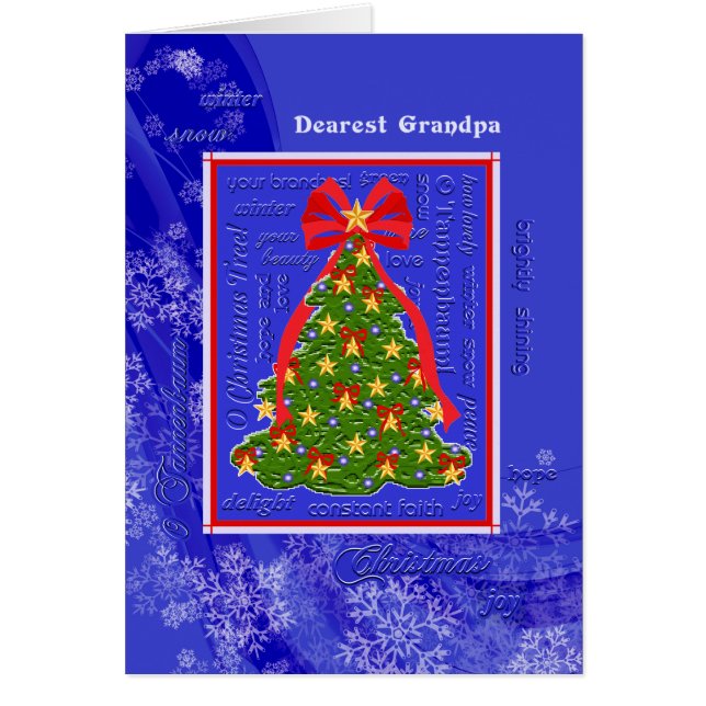 Kerstboom op Tannenbaum Sneeuwvlokken voor Opa (Voorkant)