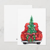 Kerstboom op vrachtwagen feestdagenkaart (Voorkant / Achterkant)