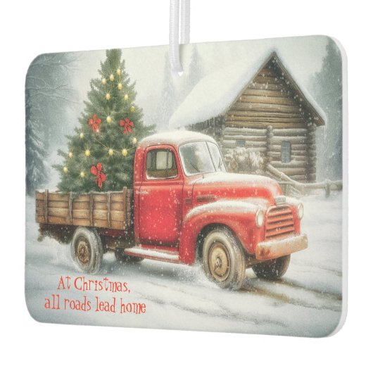 Kerstboom op vrachtwagen Winter Luchtverfrisser (Links)