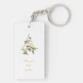 Kerstboom op White 001 Sleutelhanger (achterkant)