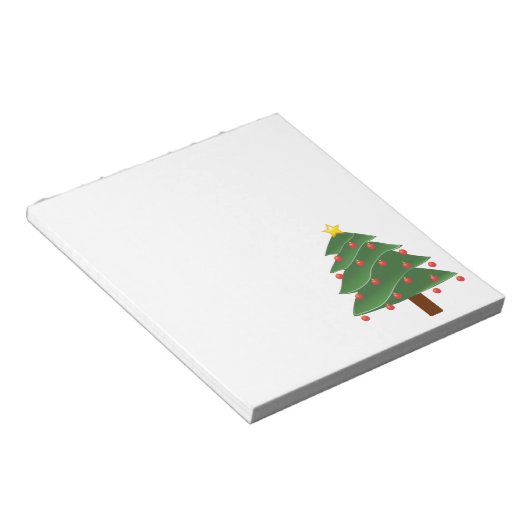 Kerstboom op wit notitieblok (Schuin)