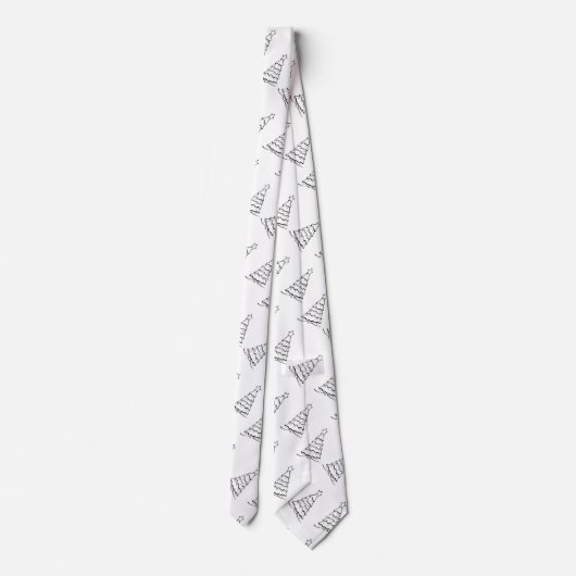 Kerstboom op wit stropdas (Achterkant)