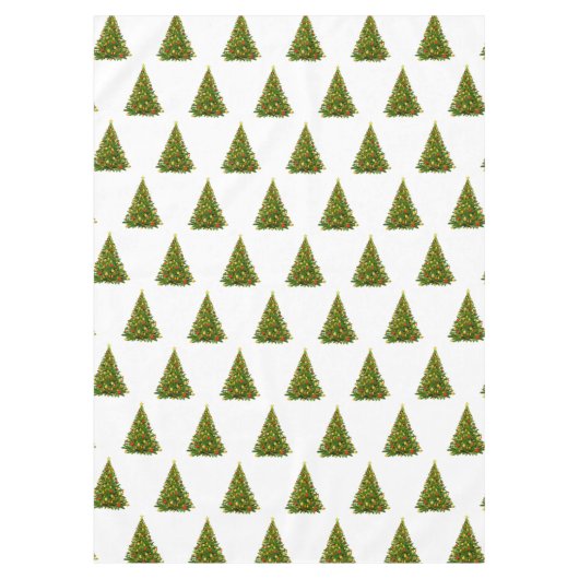 Kerstboom op witte tablet tafelkleed (Voorkant)