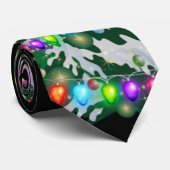 Kerstboom op zwart - Mannen niktie Stropdas (Opgerold)
