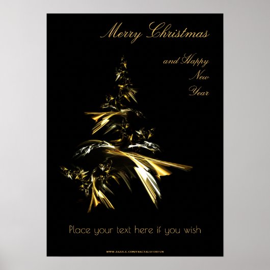 Kerstboom op zwarte tonijn 001 poster (Voorkant)