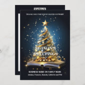 Kerstboom open boek DIY qr code logo Feestdagenkaart (Voorkant / Achterkant)