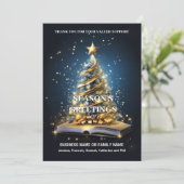 Kerstboom open boek DIY qr code logo Feestdagenkaart (Staand voorkant)