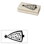 Kerstboom Open Design Color in wattenrubber Rubberstempel (Gestempeld)