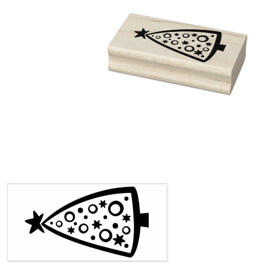 Kerstboom Open Design Color in wattenrubber Rubberstempel (Gestempeld)