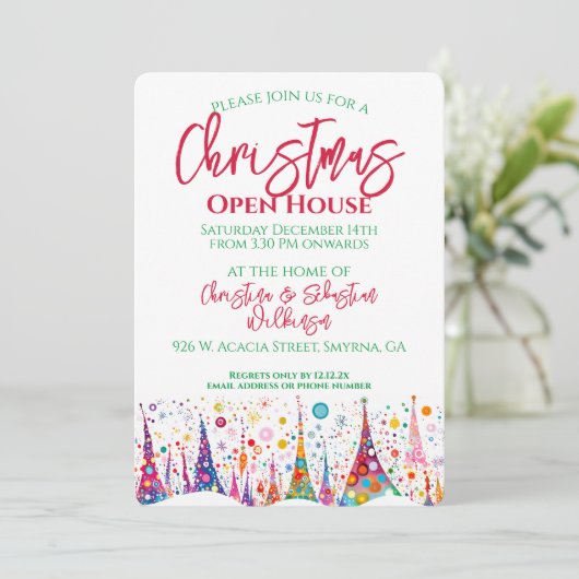 Kerstboom open huis kaart (Staand voorkant)