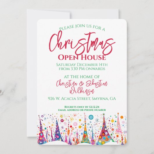 Kerstboom open huis kaart (Voorkant)