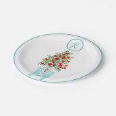 Kerstboom Oranje Topiary Chinoiserie Papieren Bordje (Gekanteld)