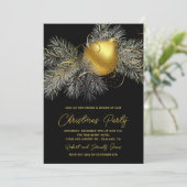 Kerstboom Ornament Black Party Invite (Staand voorkant)