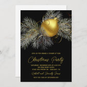 Kerstboom Ornament Black Party Invite (Voorkant / Achterkant)